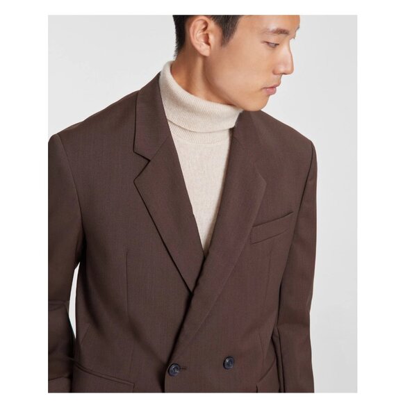 New HUGO Men's Modern-Fit Solid Wool Suit Separate Double-Breasted Jacket SZ 46R - Picture 3 of 4